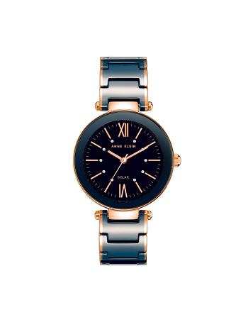 Navy / Rose / Gold Anne Klein Considered Solar Powered Watch Ceramics | NZJZR89527