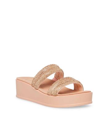Rose / Gold Anne Klein Vanny Platform Sandals | YNZGT16348