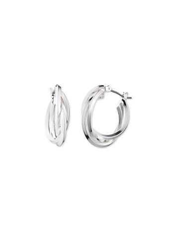 Silver / Multicolor Anne Klein Silver-Tone Multi Hoop Earrings | GNZEC81548